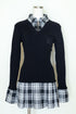カービーニットチェックドッキングワンピース