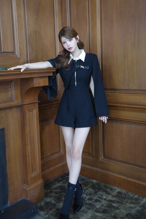 シアードッキングバックルツイードコンビネゾン