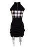 2-way gingham knit mini dress