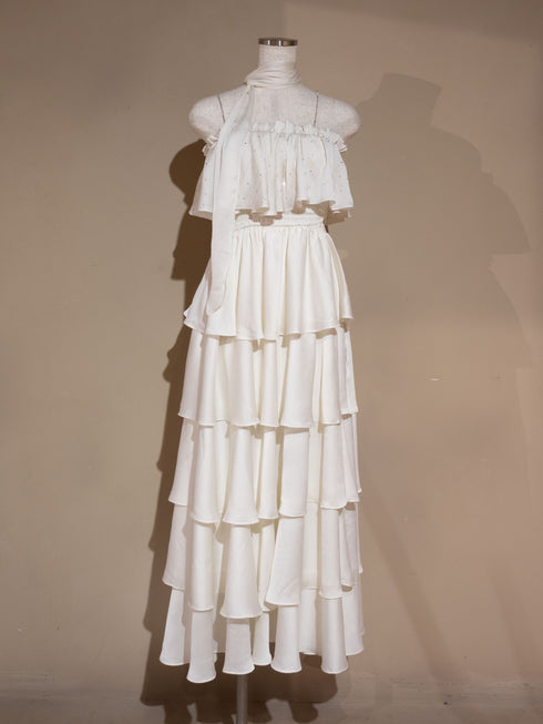 ティアードビジューロングワンピース