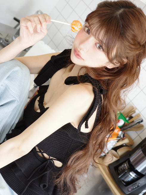 2wayストリングコアニットトップス