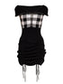 2-way gingham knit mini dress