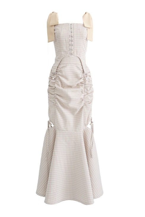 ハウンドチェックコルセットセットアップ