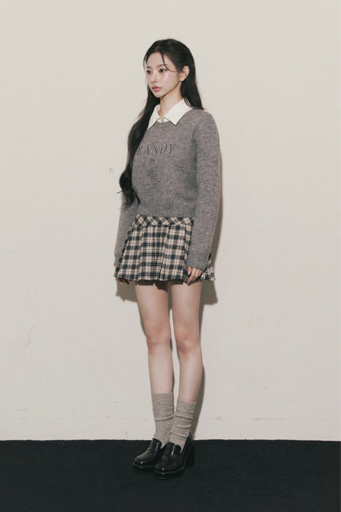 バックレースアップニットトップス