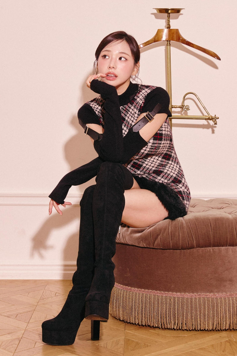 ベルテッドプレイドファーミニワンピース – Randy