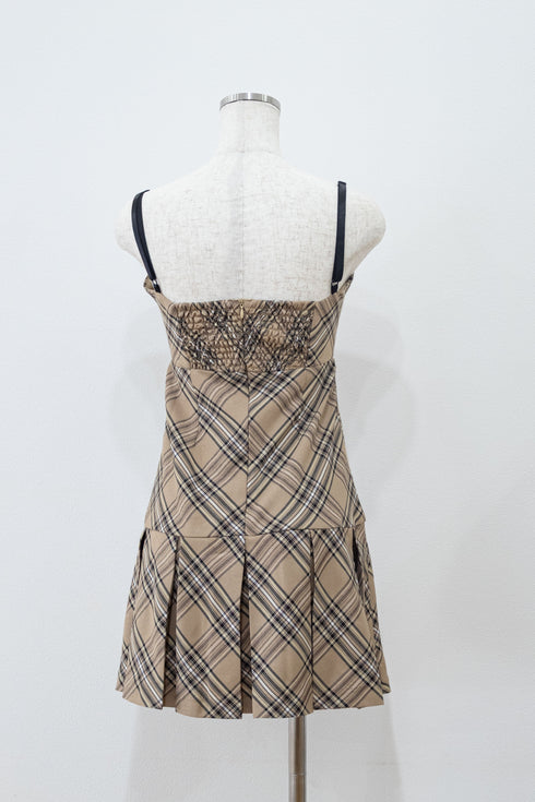 プレイドファースリーブカーディガンアンサンブル