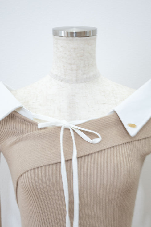 シャツドッキングストリングコアロングワンピース