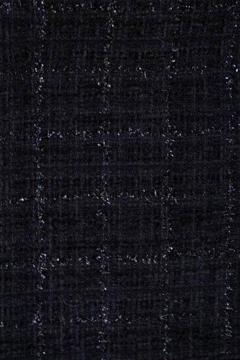 アシンメトリーツイードハーフスリーブドレス