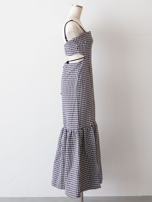 Back open houndstooth ensemble