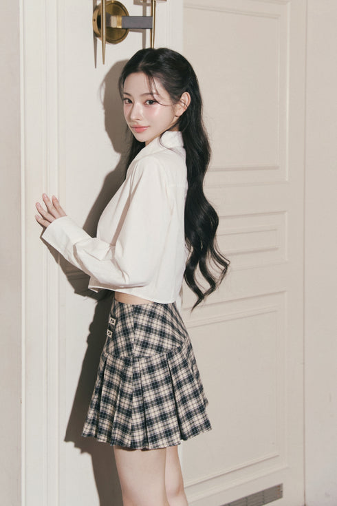 ベルテッドプレッピースカート