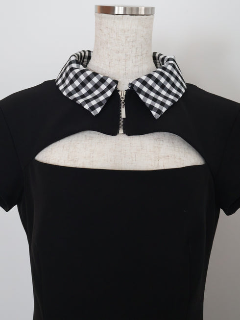 ギンガムドッキングAラインワンピース