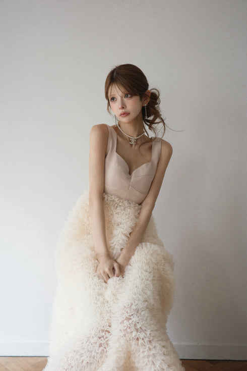 チュールビスチェワンピース(BEIGE)