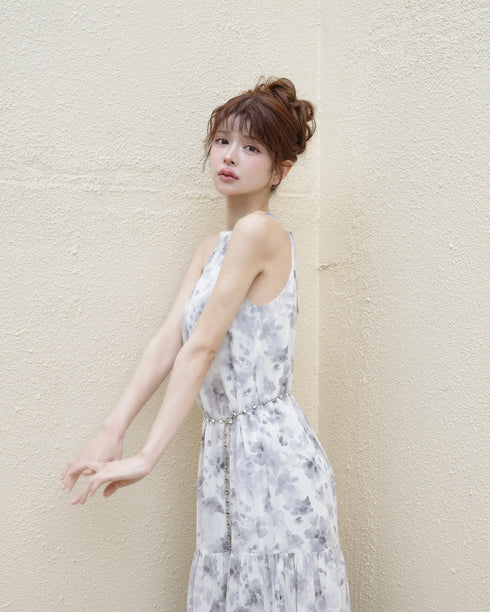 ホルターネックフレグランスマキシワンピース