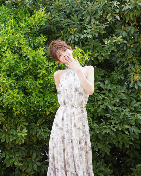 ホルターネックフレグランスマキシワンピース