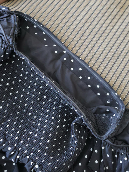 ランダムドットティアードマーメイドワンピース