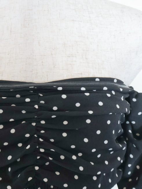 ランダムドットティアードマーメイドワンピース