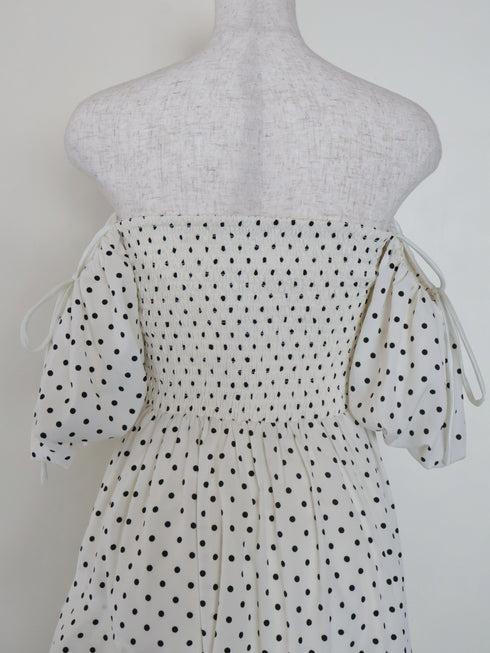 ランダムドットティアードマーメイドワンピース