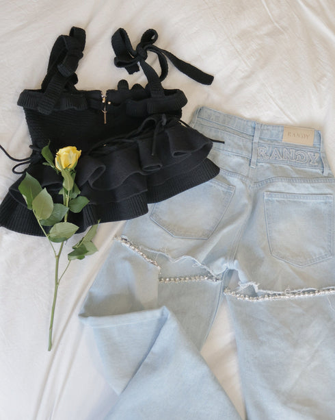 2wayストリングコアニットトップス