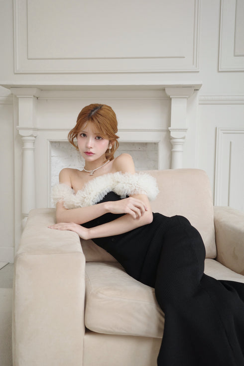 2wayチュールニットワンピース