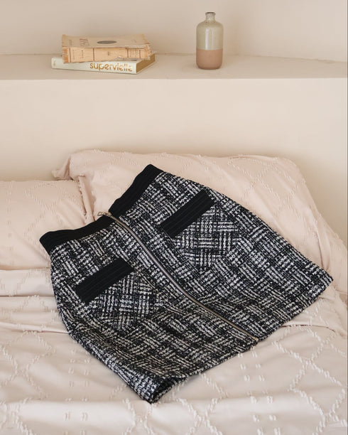 Aラインミックスツイードジップスカート