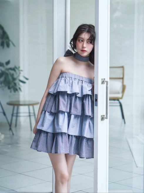 2wayシャツティアードワンピース