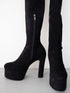 ストレッチスウェードプラットフォームニーハイブーツ