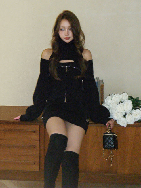 ガーターニットアンサンブル