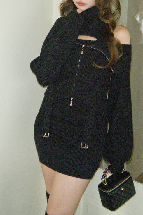 ガーターニットアンサンブル