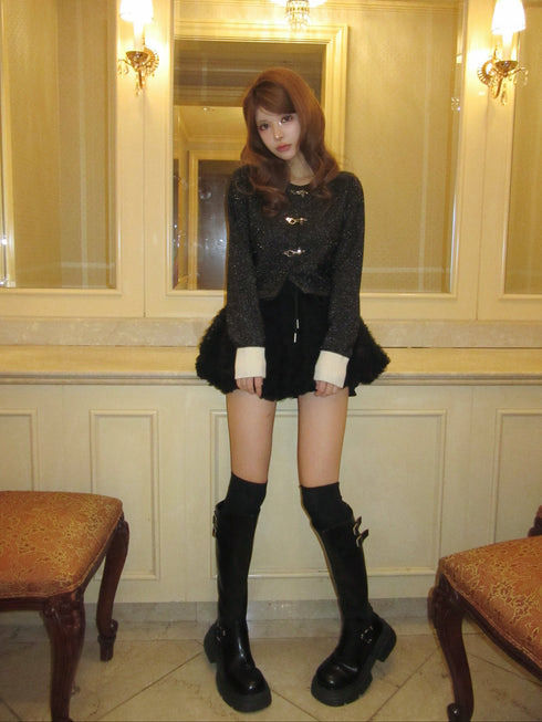 チュールバルーンミニスカート