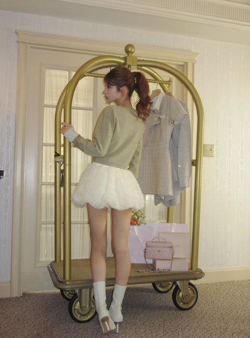 チュールバルーンミニスカート