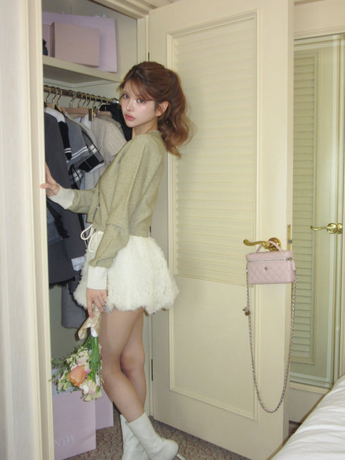 チュールバルーンミニスカート