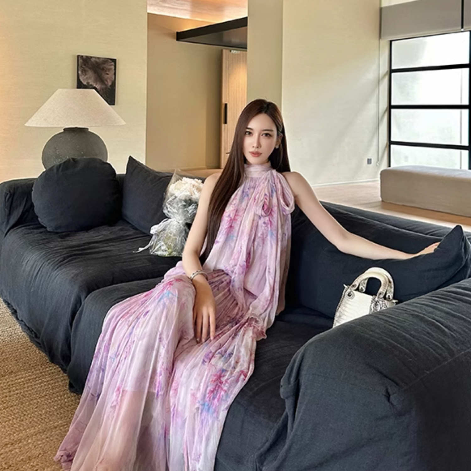 シルク100%フラワープリントセットアップ – Randy