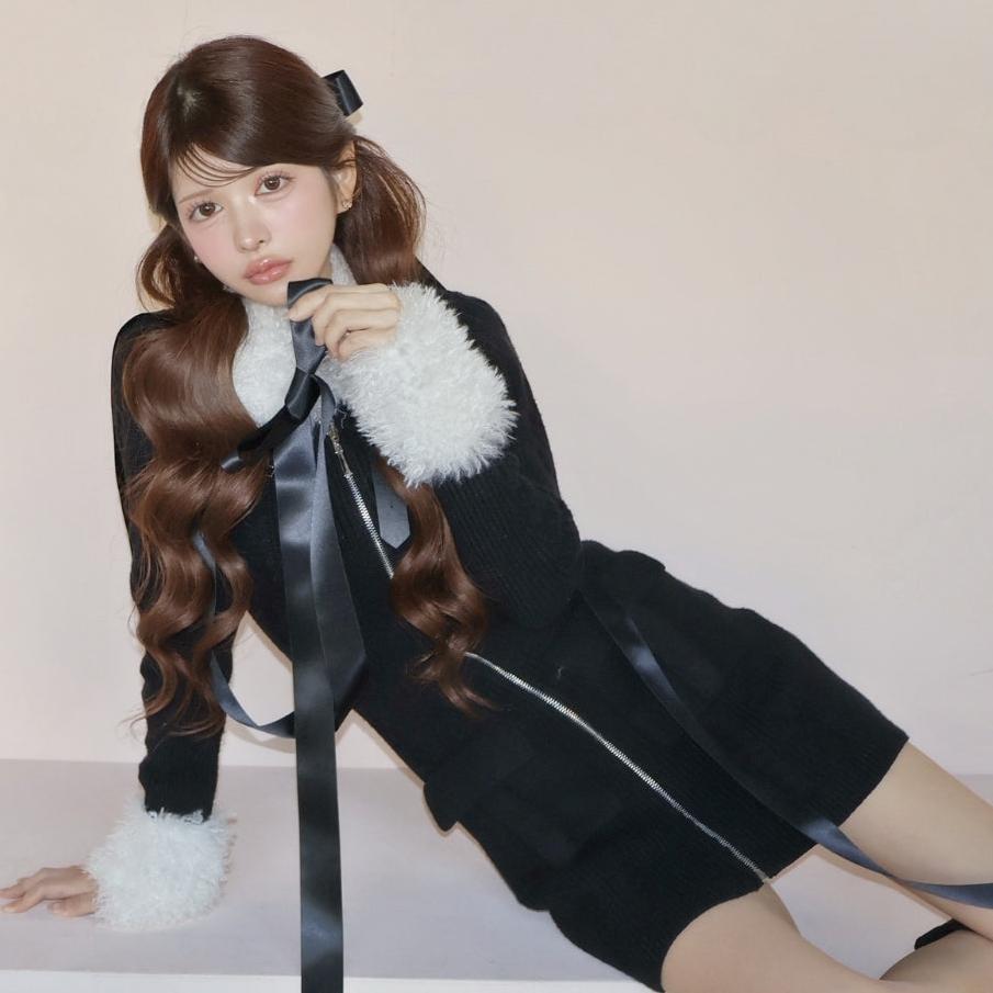 【PRE-ORDER】Poodle belted mini dress