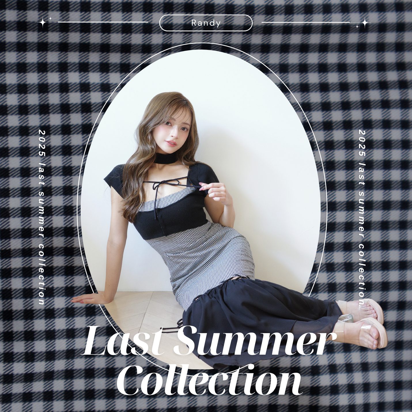 RANDY 新品未開封 カットアウトグラフチェックワンピース