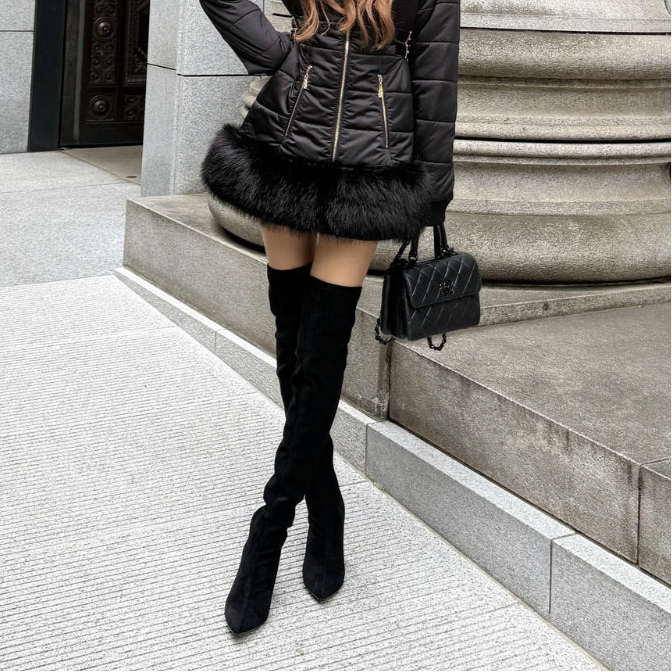 ランディー randy Asymmetry buckle tweed dress(BLACKコーデ3選 ランディー randy Asymmetry buckle tweed dress(BLACKコーデ3選